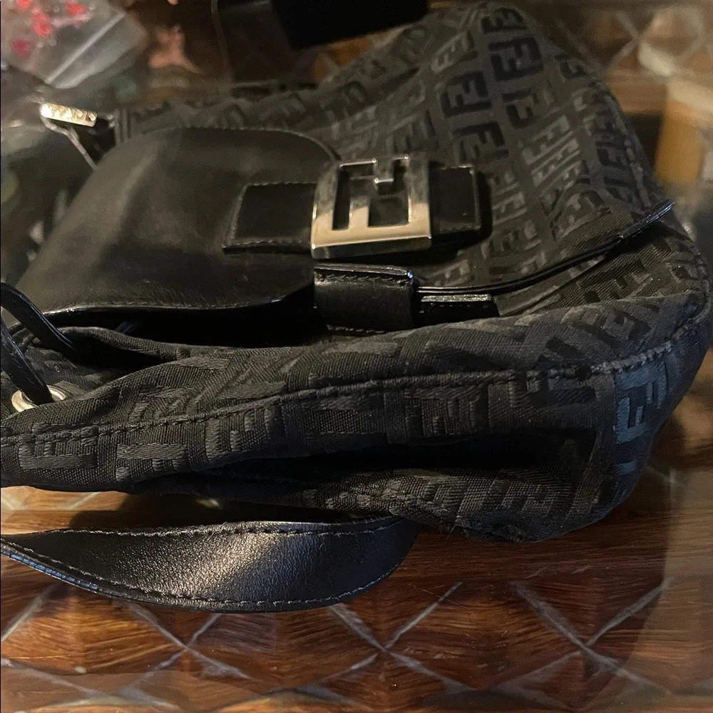 Fendi Black Zucca Print Handbag - Picture 14 of 16